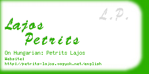 lajos petrits business card